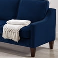 thumbnail image 5 of 3 Seat Sofa for Living Room, Upholstered Velvet Small Couch with Wooden Legs for Livingroom or Bedroom,Blue, 5 of 7