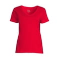 thumbnail image 5 of Time and Tru Women's Cotton V-Neck T-Shirt, 5 of 5
