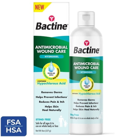 Bactine Antimicrobial Wound Care Hydrogel Spray with Hypochlorous Acid 8 oz