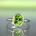 thumbnail image 2 of HeartsAndYou 2ct Natural Oval Peridot & Diamond Ring Halo Solitaire 100% 14k SOLID White Gold, 2 of 9