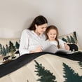 thumbnail image 4 of Manfei Wooded Pine Grove Full Size Comforter Sets,Vintage Family Bear Bedding Comforter Set,Green,Black Reversible,3 Pieces,1 Comforter and 2 Pillowcases, 4 of 7
