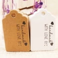 thumbnail image 4 of 100TAG New Vintage style paper gift tag white/kraft cardboard jewelry label tag for gift /wedding favors products note tag kraft3x5hdbyR 50tag50string, 4 of 6