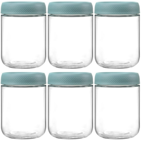 Frascos de vidrio NEGANY, paquete de 6, 500 ml con tapas herméticas, color verde