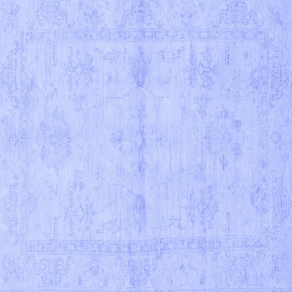 Ahgly Company Indoor Square Abstract Blue Modern Area Rugs, 3' Square