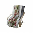thumbnail image 4 of Rowan Soft Flannel Fleece Throw Blanket, Colorful Bird Flower and Rowan Shrubs on White Backdrop Display Botanical, Cozy Plush for Indoor and Outdoor Use, 50" x 70", Multicolor, by Ambesonne, 4 of 6