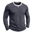 thumbnail image 4 of Mens Shirt, Men's Long Sleeve Shirts T-Shirts Casual Pullover Shirt Soft Stretch Basic Tees Fall Tops Navy M, 4 of 8