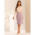 thumbnail image 4 of DARING DIVA Women's Knee Length High Waist Bodycon Suit Skirt XS Pink, 4 of 6