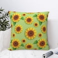 thumbnail image 4 of Pofeuu Sunflower Leaves Print Double-sided plush pillowcase Square Throw Pillow Covers Pillows Cover for Living Room Bedroom Sofa Couch Cushion Cover（No pillow core）-24"x24", 4 of 7