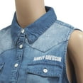 thumbnail image 5 of Harley-Davidson Women's Geometric Pattern Denim Sleeveless Vest, 5 of 5
