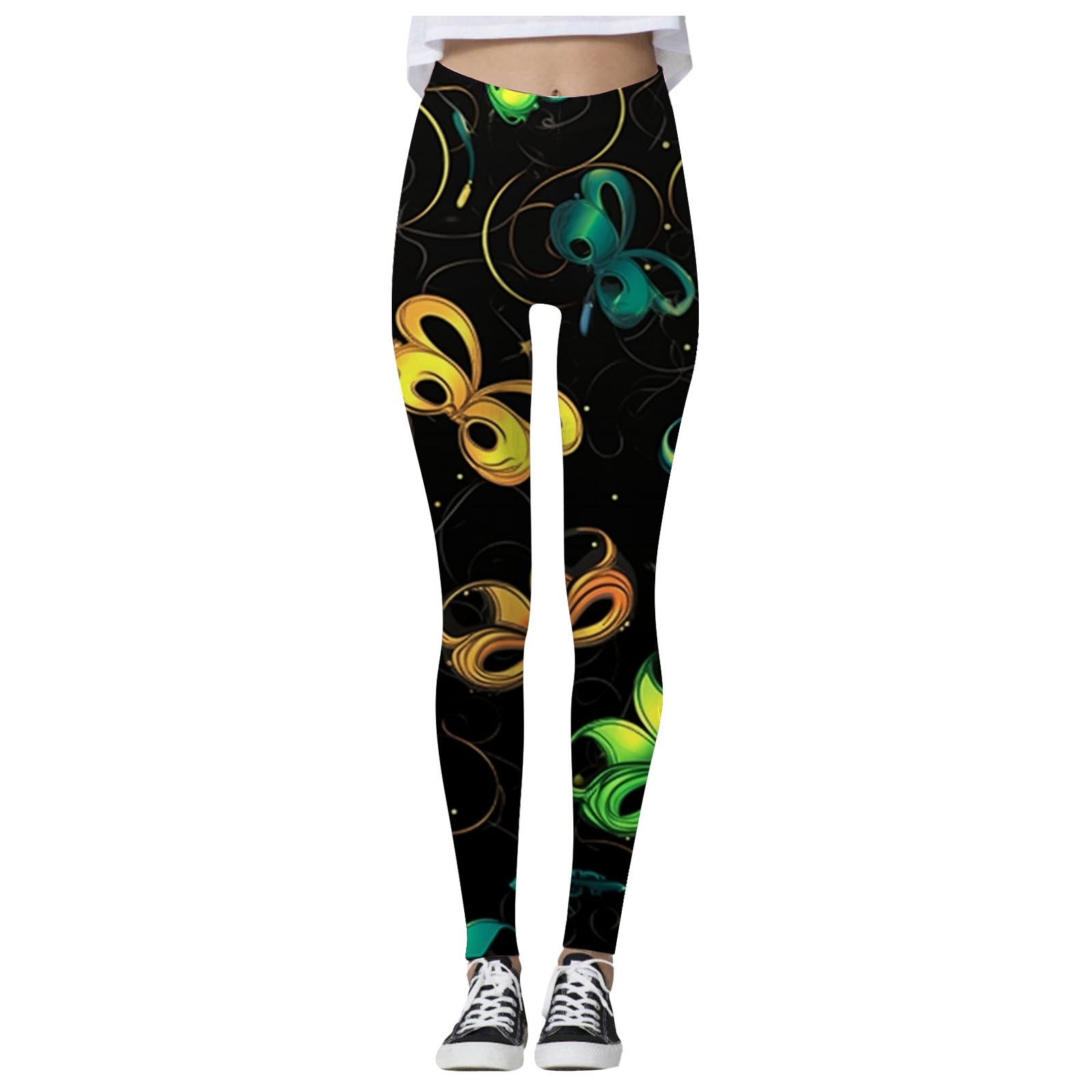 Fainosmny Mardi Gras Leggings For Women Fun Fashion Graphic Printed 