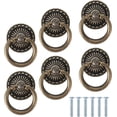 thumbnail image 1 of 6 Pcs Boutons de Meuble Anneau Poignée de Meuble Vintage Boutons d'Armoire Boutons de Tiroir Poignées de Tiroir d'Armoire Bouton pour Meuble Armoire Commode Porte Bouton de Meuble, 1 of 5