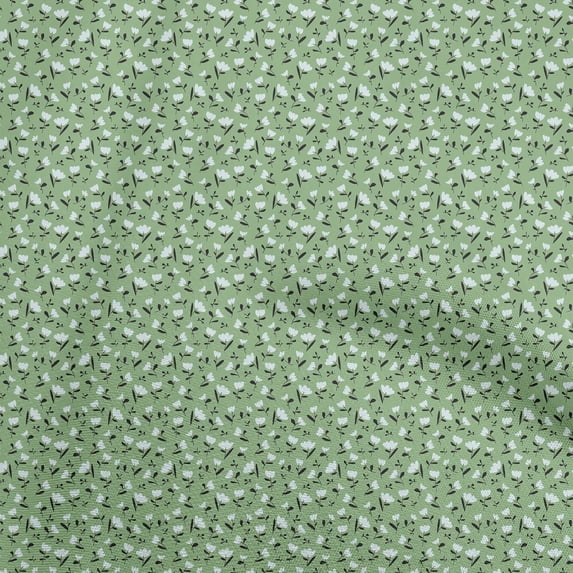oneOone Cotton Poplin Light Green Fabric Floral Sewing Fabric By The Yard Printed Diy Clothing Sewing Supplies 56 Inch Wide