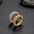 thumbnail image 2 of Hip Hop Full Zircon Round Ring Men Women Simple Iced Out Cubic Zirconia Personality 14K Yellow Gold Accessories Fashion Jewelry Gifts, 2 of 9