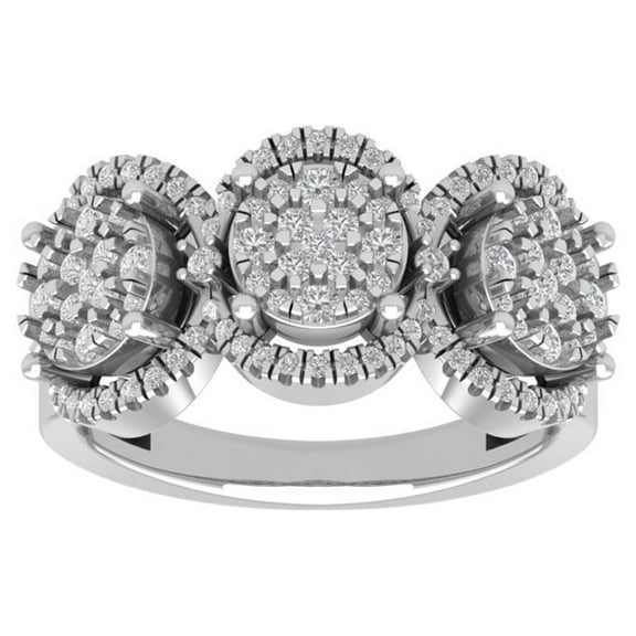Araiya Sterling Silver Diamond Cluster Band Ring (3/4 cttw, I-J Color, I2-I3 Clarity), Size 7