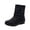Black, variant on Lovskoo Snow Boots for Women Round Toe Outdoor Thick Waterproof Snow Shoes Slip On Casual Mid Calf Western Booties Black