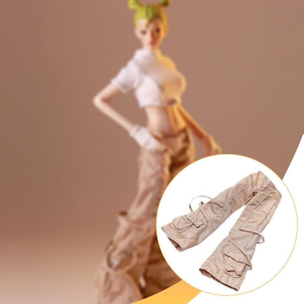 Figura de acción femenina a escala 1/12, ropa de vestir, durabilidad superior, fácil de usar, accesorios, ropa de muñeca, moda, accesorio fotográfico Pantalón cargo caqui