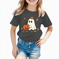 thumbnail image 2 of KPOPLK 1-14T Girls Halloween Shirts Pumpkin Ghost T-Shirts Kid Spooky Season Outfits Tees Tops,Size 7-8 Years, 2 of 7