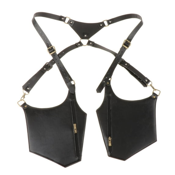 PU Leather Underarm Strap Wallet Pocket Purse Pack Accessories Schwarz