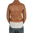 thumbnail image 2 of Womens Genuine Lambskin Leather Jacket Motorcycle Biker Leather Jacket W048, 2 of 3
