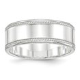 thumbnail image 1 of 8 mm Sterling Silver Designed Edge Band - Size 6, 1 of 1