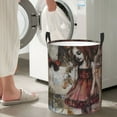 thumbnail image 5 of Daiia Vintage Collage Girl Butterfly Round Laundry Basket with Handles Thickened Waterproof Circular hamper,Dirty Clothes Storage Basket for Bedroom,Bathroom,College Dorm-Small, 5 of 6