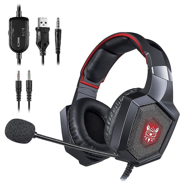 Auriculares para juegos con sonido estéreo de 3,5 mm, diseño ergonómico, orejeras con memoria suave, micrófono con cancelación de ruido, auriculares supraaurales para juegos para X