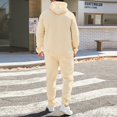 thumbnail image 5 of Men's Big and Tall Workout Gym 2 Piece Set Athletic Track Suits Paris Print Hoodie and Sweatpants Casual Sweatsuits Winter Jogging Suit Lounge Outfit, 5 of 5