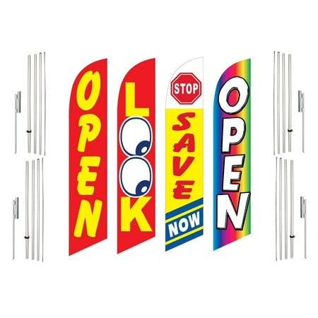 4 Swooper Flags With 4 Pole Kits Open Look Save Now Open Advetising