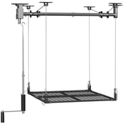 YOHKOH 4x4 FT Overhead Garage Storage Rack – Heavy-Duty Ceiling Lift System with Hand Crank & Secure Lock, Adjustable Storage for Workshop & Basement