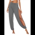 thumbnail image 1 of Pantalones Harén con Abertura Alta para Mujer, Pantalones Harén Hippies. Gris S, 1 of 7