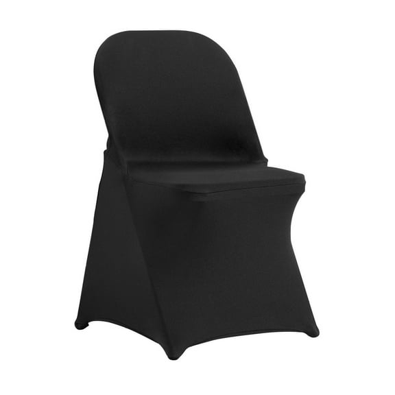 Stretch Spandex Folding Chair Covers 100 Pack - Black - Universal Fitted Slipcovers for Wedding, Banquet, Party - Washable Protective Chair Covers