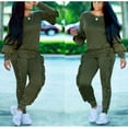 thumbnail image 2 of Akmipoem Women 2 Piece Sweatsuits Ruffle Pullover Sweatshirts Jogger Pants Sets Tracksuit, 2 of 6
