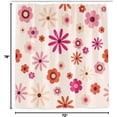 thumbnail image 5 of 70''s Indie Retro Aesthetic Bathroom Shower Curtain, Pink Orange and Soft Neutral Beige Flower Power Floral Shower Curtain Sets, Waterproof Polyester Fabric Bathroom Accessories Sets with Hooks, 5 of 5