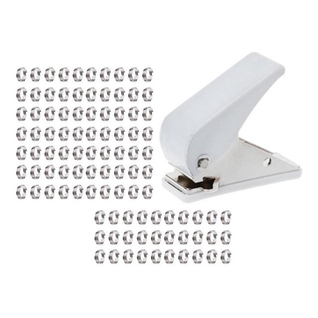 Perforated Metal Ring Dart Holder And 100 Rings,portable Dart Wing Punch Dart Wing Punch Dart Leaf Punch(white)(101pcs)