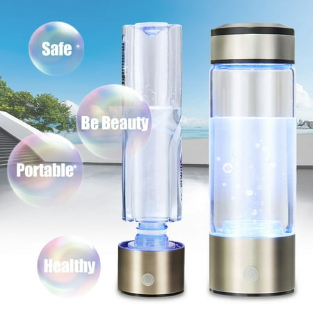 Hydrogens Water Generator Alkaline Water Maker Portable Water Ionizer Bottle 380ml USB