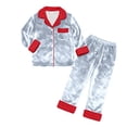 thumbnail image 4 of UJNDER Family Christmas Pajamas Matching Sets Fleece Long Sleeve Cozy Holiday Festive Nightwear Outfit for Kids,01_Light Blue,3-4 Years, 4 of 6
