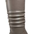 thumbnail image 6 of Ferwind Women's Wedge Boots Ruched Shaft Buckle Straps Adult Grey 11, 6 of 9