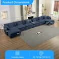 thumbnail image 2 of Puremind 217" Oversized Modular Sectional Sofa, 8 PCS U/L Shaped Sectional Couches, Convertible Sofa Bed, Cloud Couch for Living Room, Blue, 2 of 8