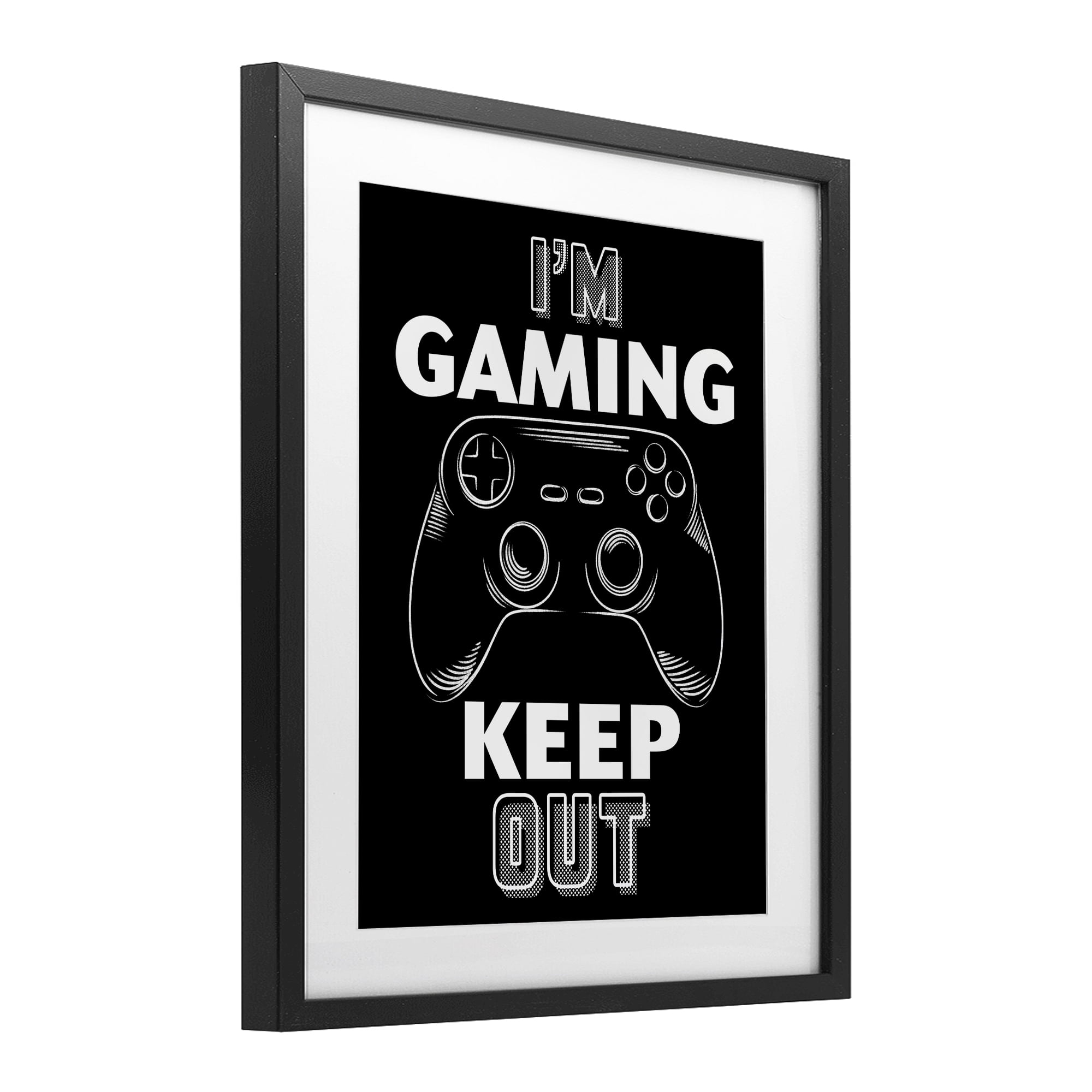 Stupell Industries I'm Gaming Keep Out Black Framed Print Under Glass, design by Marcus Prime