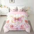 thumbnail image 2 of Castle Fairy 7-Piece Butterfly Rose Full Bedding Comforter Set, 2 of 8
