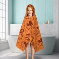 thumbnail image 6 of Halloween Spooky Icons Pattern Hooded Bath Towel，50"x30" for Ages 3 To 12 Kids, Quick Dry Lightweight Soft Microfiber Hood Beach Towel Cover Up for Kids, 6 of 7