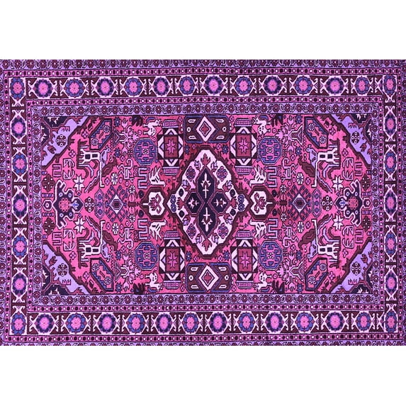 Ahgly Company Indoor Rectangle Persian Purple Traditional Area Rugs, 7' x 10'