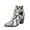 White, variant on Women Boots Pointed Shoes Winter Snake Pattern Fashion Square High Heel Shoes Belt Buckle