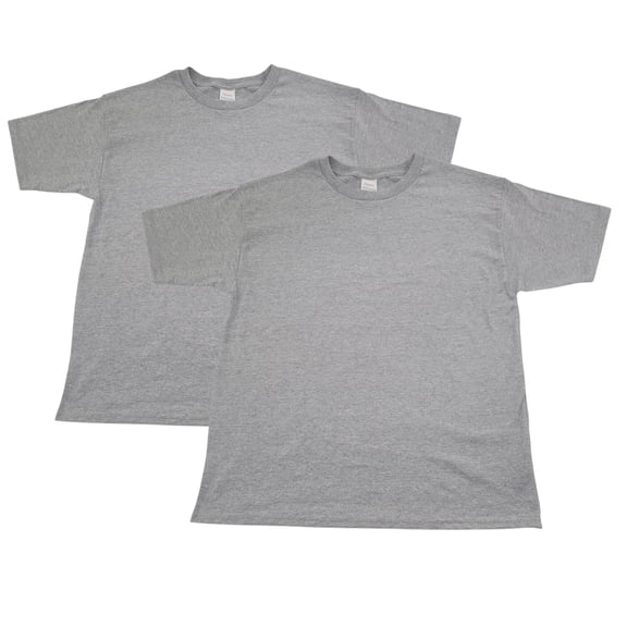 Hanes EcoSmart Heather Grey Crew Neck T-Shirt Youth Medium 2 Pack