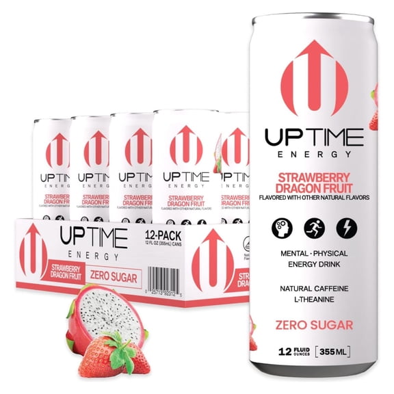 Energy Drink Strawberry Dragon Fruit, 12 Pack - Zero Sugar Focus