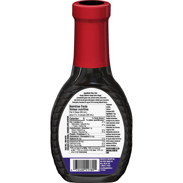 Vinaigrette aux balsamique sans gras et sans sucre Skinnygirl 237 mL