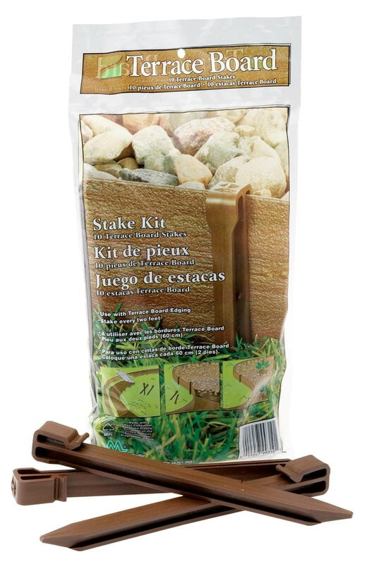 Master Mark Plastics Terrace Board 10 Inch Brown Stakes, 10 Pack