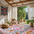 thumbnail image 4 of Moynesa 8'x10' Farmhouse Floral Washable Rugs for Living Room, Large Pink Coquette Rugs for Bedroom, Soft Colorful Boho Flower Accent Carpet for Dining Room Nursery Dorm Apartmen, 4 of 8