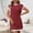 A394 Wine, variant on Women's Casual Mini T-Shirt Dress Short Sleeve Contrast Ringer Neck Pocket Shift Dress Loose Fit Breathable Knit Dress for Daily Wear Summer Beach Travel Lounging
