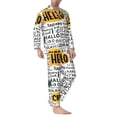 thumbnail image 2 of Naloa Hello Men’s Pajamas Set - Long Sleeve Button Down Sleep Shirt and Pajama Bottoms Sleepwear Set-XX-Large, 2 of 7